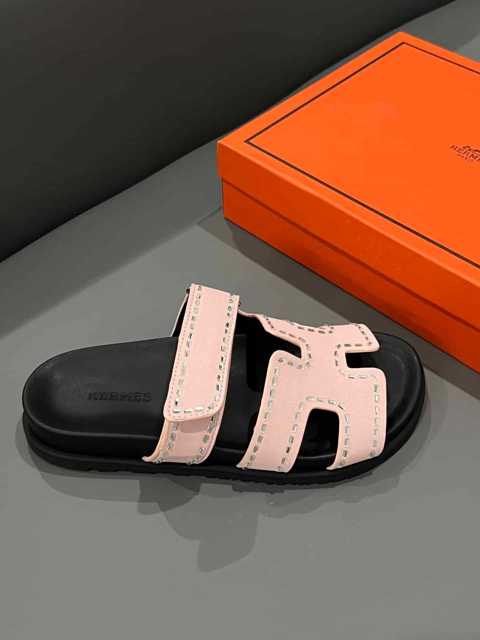 Hermes Chypre Sandal Suede Crystal Pink view 5