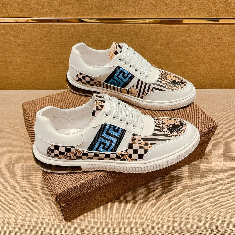 Fendi Domino Fabric Low Sneakers Blue Ff view 6