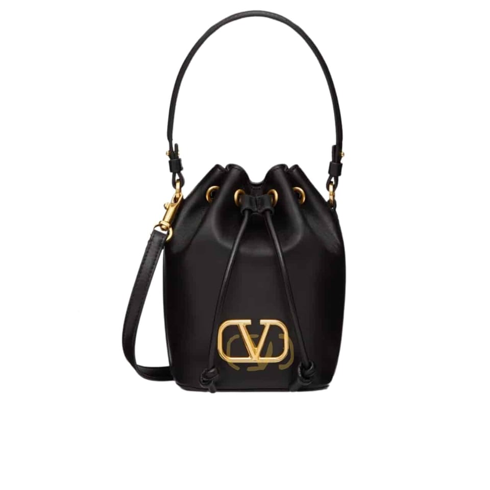 Valentino Mini Vlogo Signature Bucket Bag In Nappa Leather Black 22Cm 5W2P0Z44Vnl 0No view 2