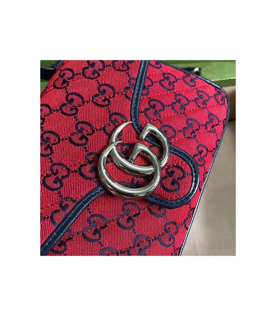 Gucci GG Marmont Multicolour Mini Top Handle Bag Red view 5