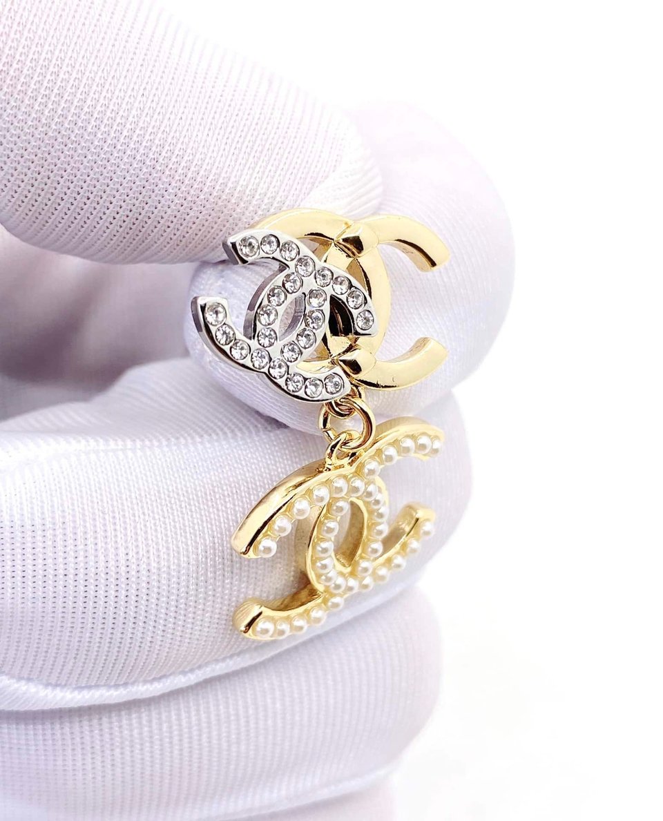 Chanel Cc Triple Earrings view 6