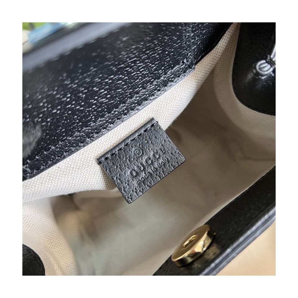 Gucci Diana Mini Tote Bag in Black Denim view 11