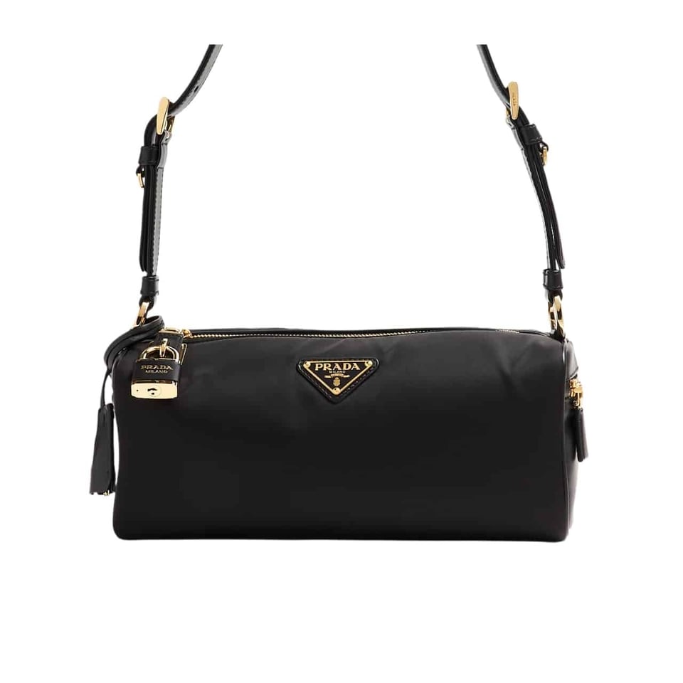 Prada Re Nylon Pouch Black 28Cm view 2