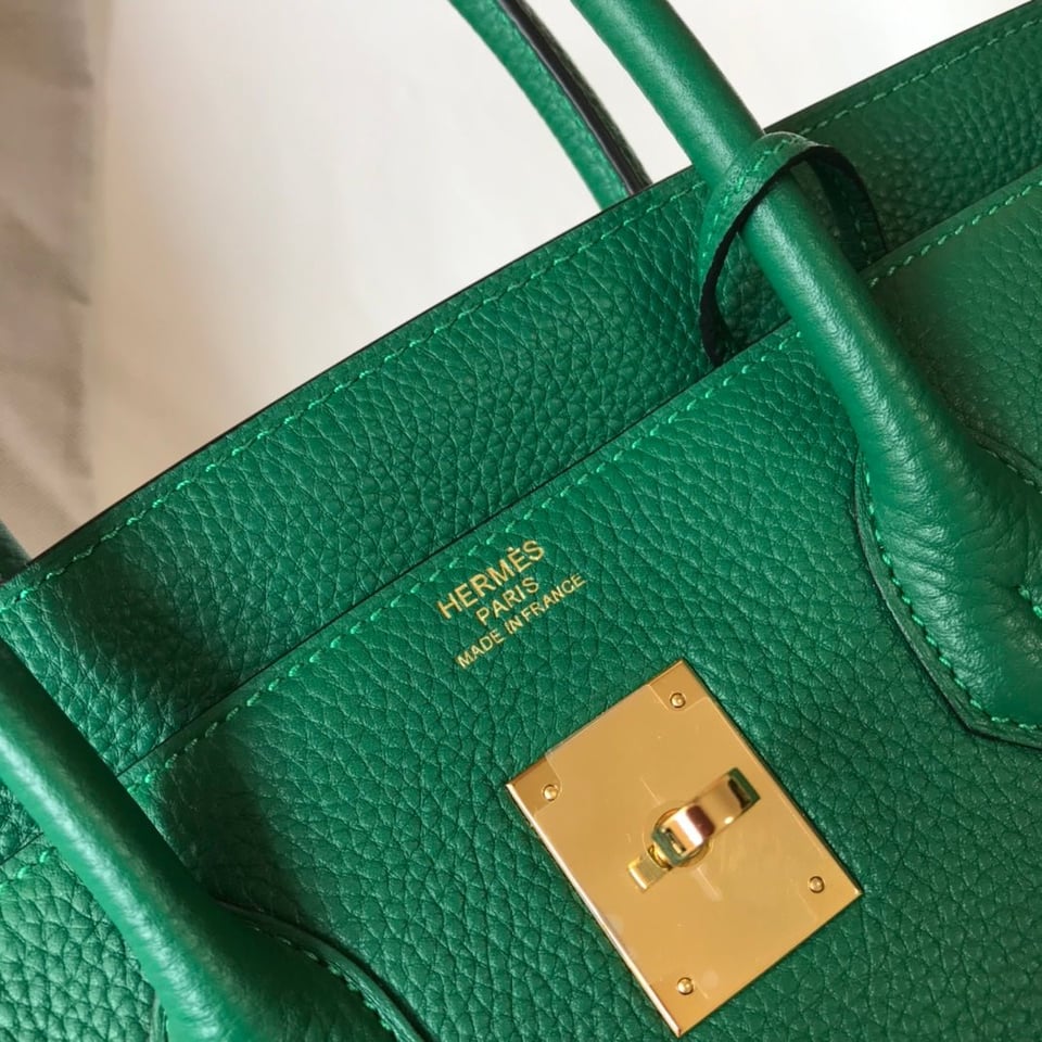 Hermes Birkin Green Togo Leather Gold Hardware view 10