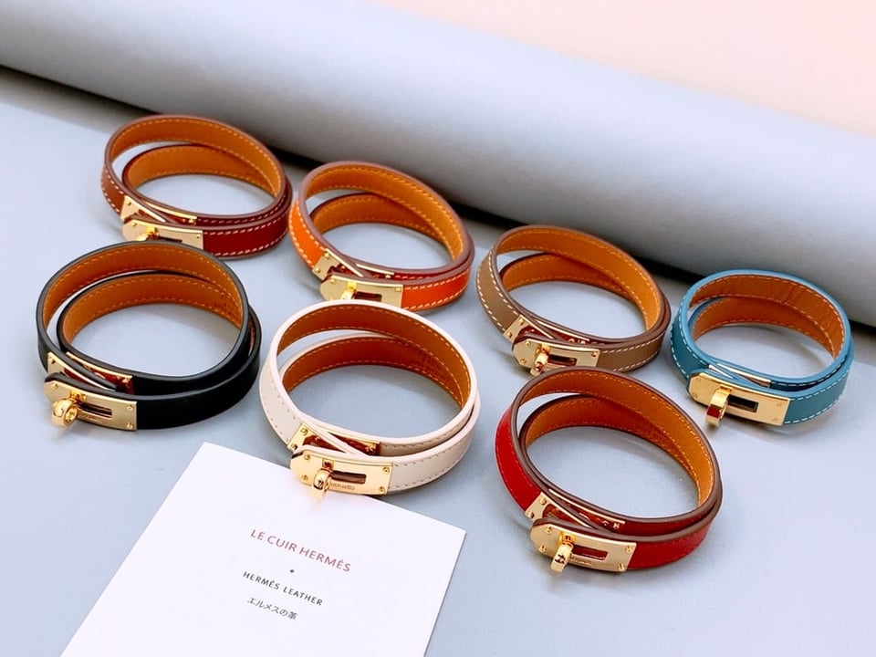 Hermes Kelly Double Tour Bracelet Leather Black H068438Cd89T1 view 3