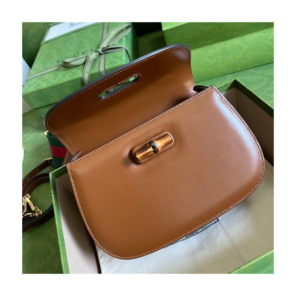 Gucci Small Top Handle Bag with Bamboo Cuir view 12