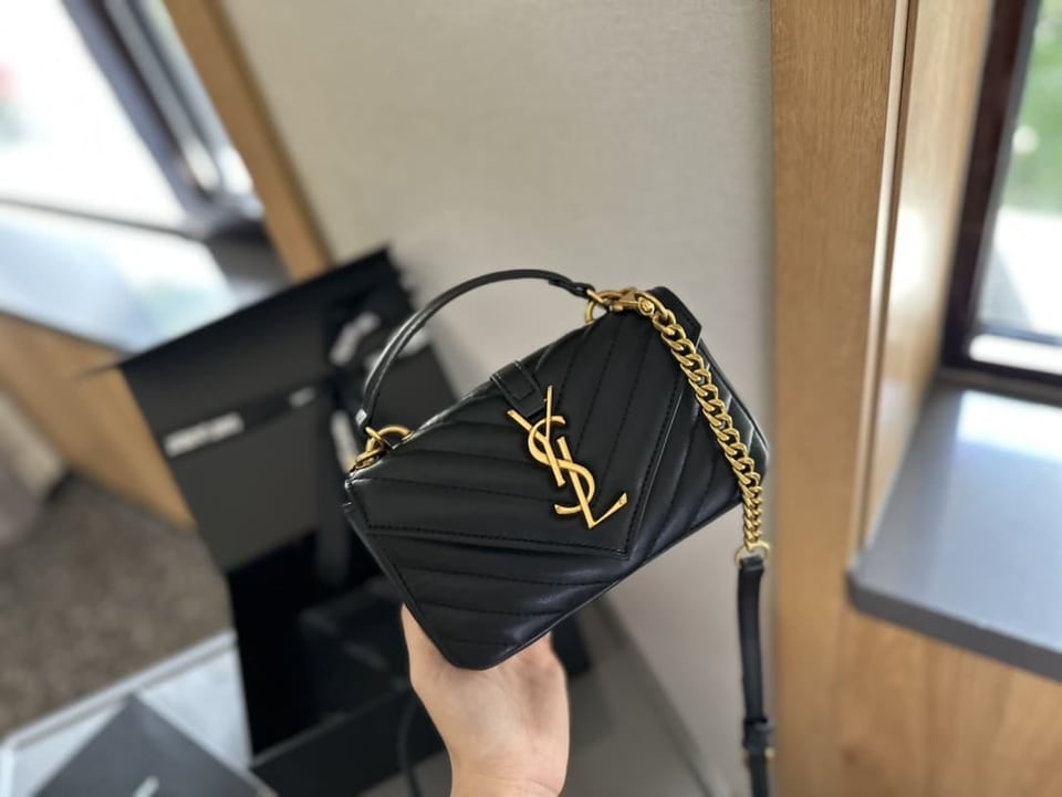 Saint Laurent College Mini Chain Bag Black 18Cm view 5