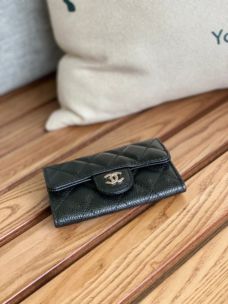 Chanel Small Wallet 11Cm Black Caviar Silver Hardware view 3