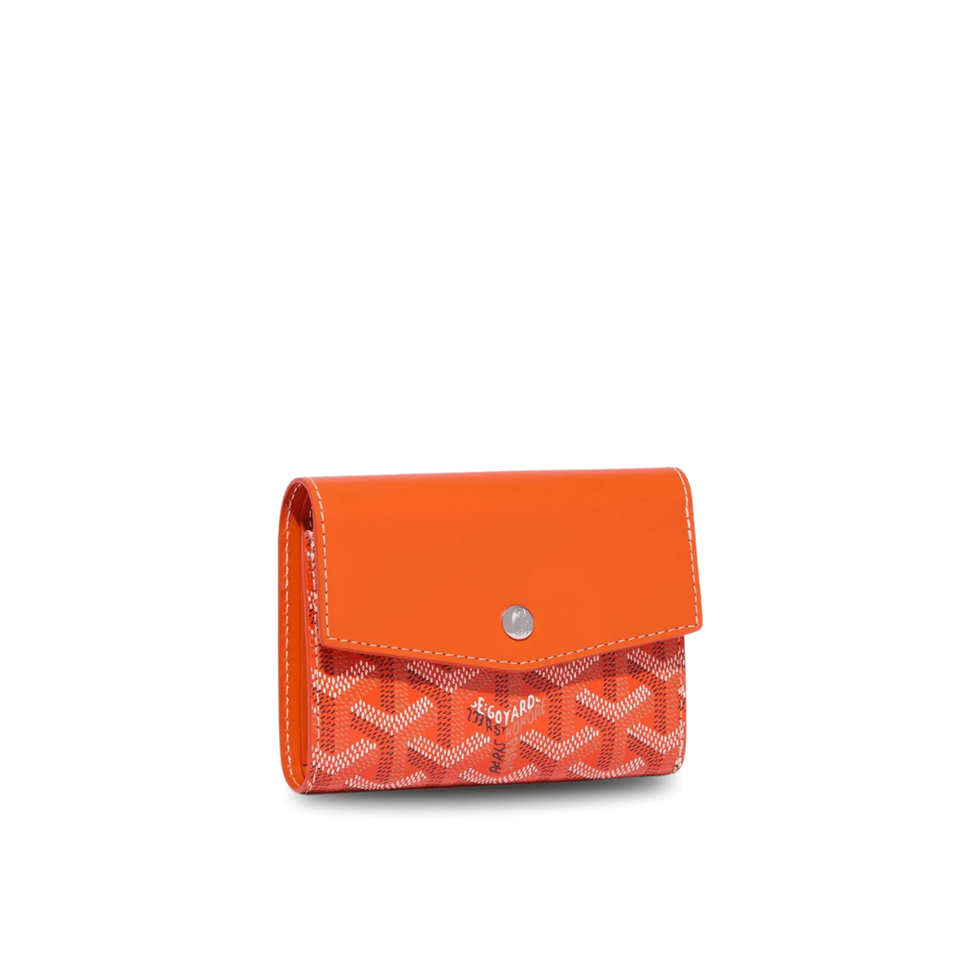 Goyard Saint-Gabriel Wallet 12 Cm Orange Calfskin And Goyardine Canvas 12cm