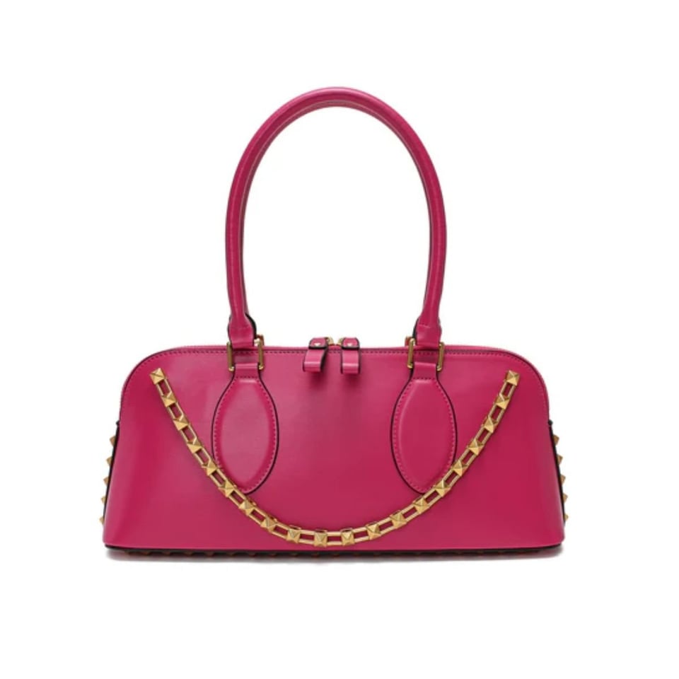 Valentino Garavani Rockstud East-West Zip-Up Tote Bag Pink 34Cm view 2