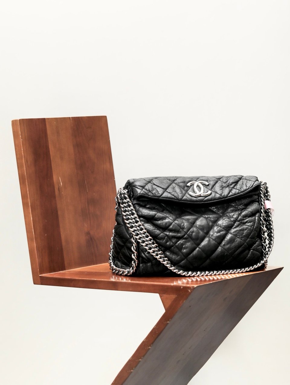 Chanel Black Quilted Washed Lambskin Chain Around Hobo 31cm view 6