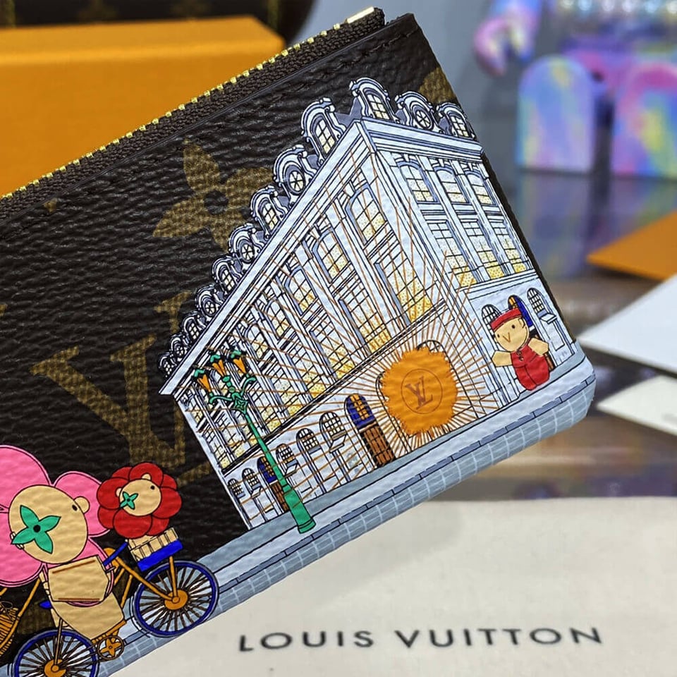 Louis Vuitton Christmas Animation 2022 Key Pouch Pink view 6