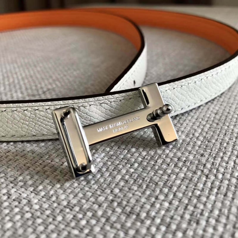 Hermes Focus Belt Buckle &amp; Reversible Leather Strap 13mm H0645 view 5