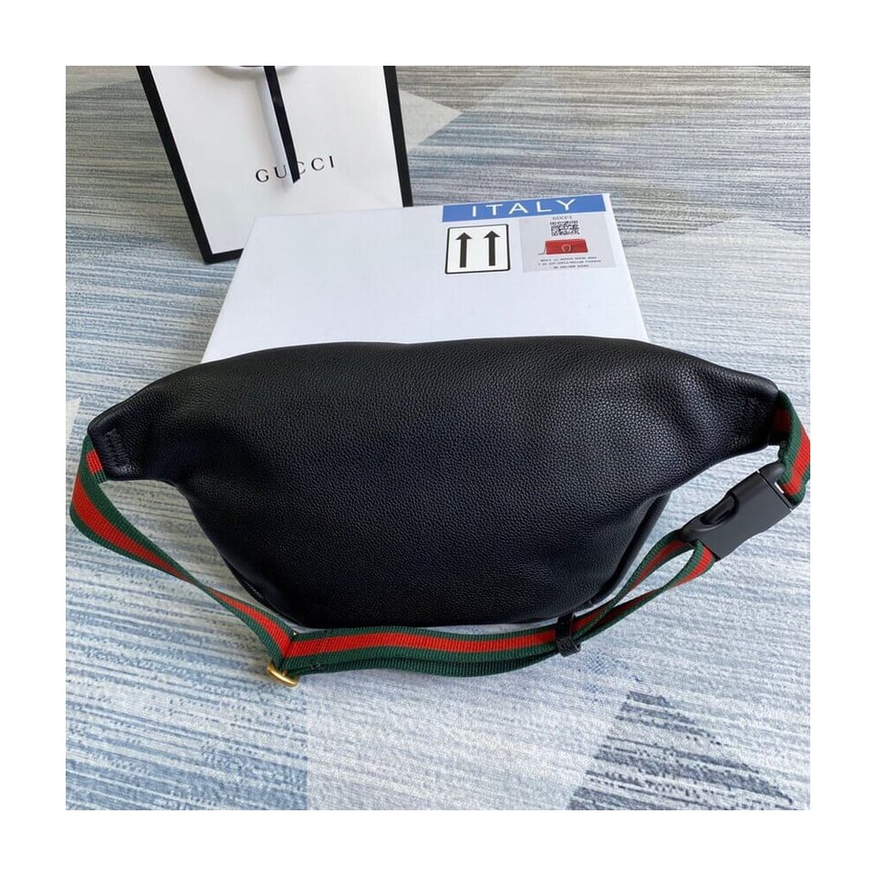 Gucci Print Leather Belt Bag Black view 5