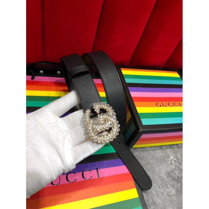 Gucci 40mm Leather Belt With Double G Buckle 582100 view 3