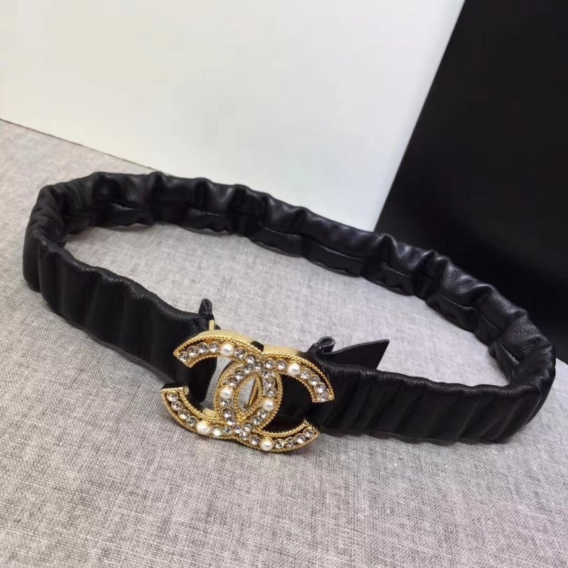 Chanel Lambskin &amp; Gold-Tone Metal Belt 94305 view 4
