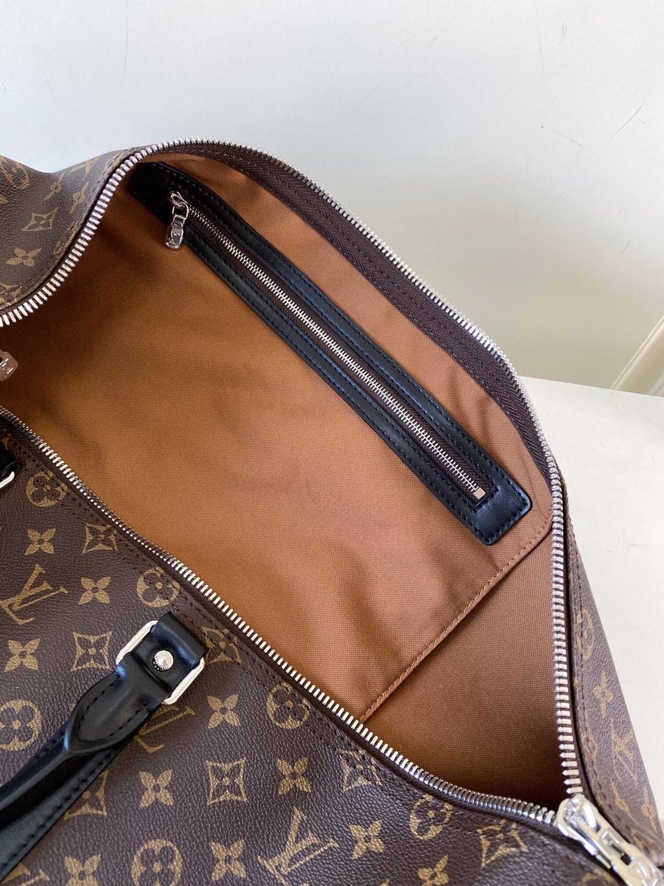 Louis Vuitton Keepall Bandouli Re 55 Monogram Macassar 55cm M56714 view 13