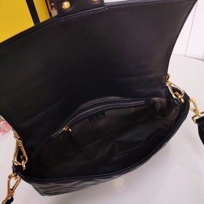 Fendi Baguette Leather Black Nappa Bag 27Cm view 6