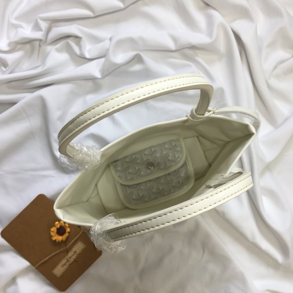 Goyard Anjou Mini Bag 20cm White Canvas view 6