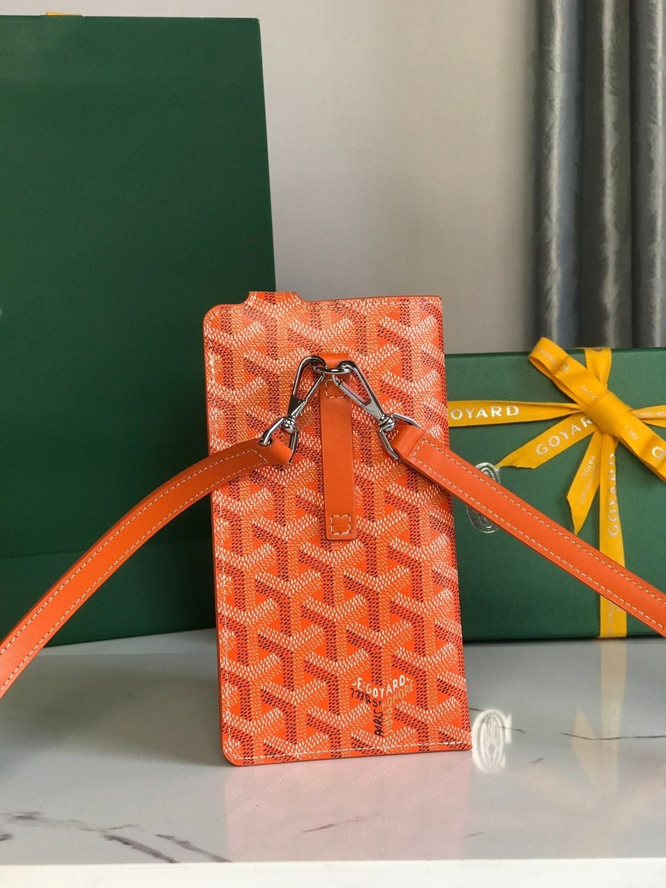 Goyard Montmartre Gm Case 18 Cm Orange Goyardine Canvas view 9