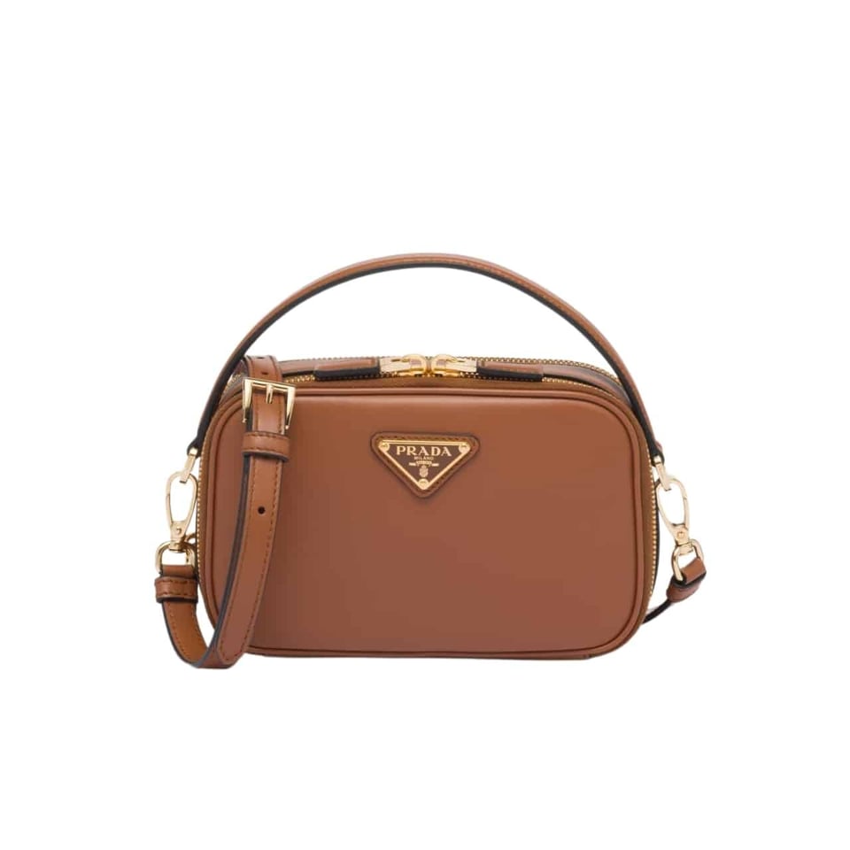Prada Odette Leather Mini Bag Brown 18Cm view 2