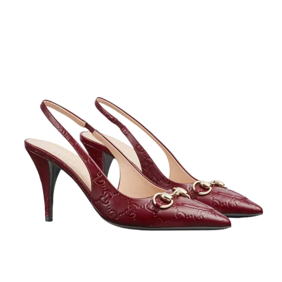 Gucci Women’S Horsebit Pump Gg Leather Rosso Ancora Red ?792065 Aaegj 6207