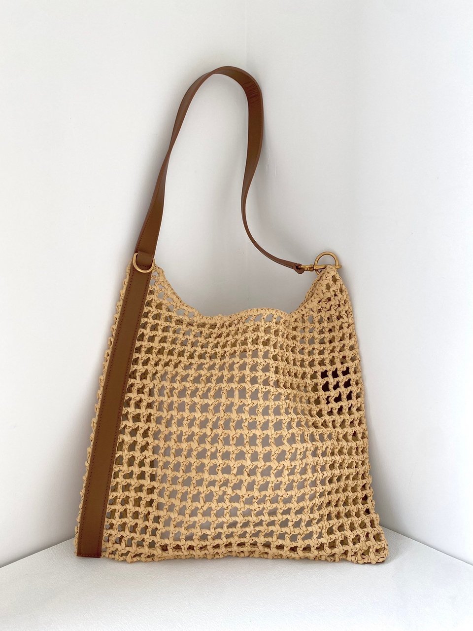 Saint Laurent Raffia And Leather Oxalis Shopping Bag 40cm/15.7in view 8