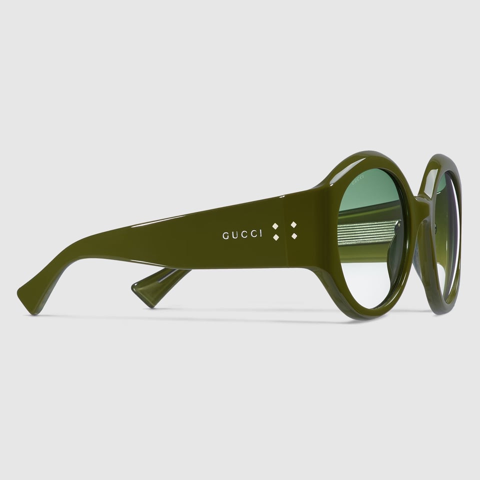 Gucci Forest Green Round Frame Sunglasses GG2014S view 3