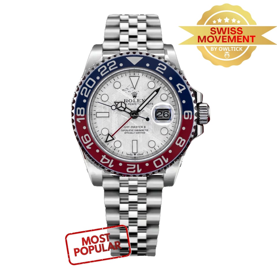 [Superclone] Rolex GMT-Master II Meteorite Pepsi Jubilee Stainless Steel 116710LN