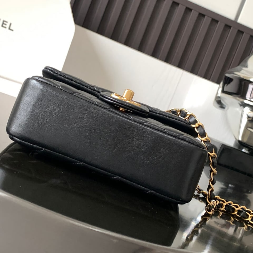 Chanel Mini Flap Bag with Pearl Top Handle Chain view 9