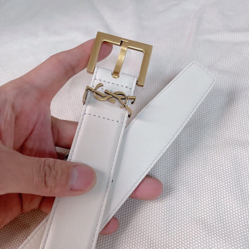 Saint Laurent Monogram Lacquer Leather 3.0cm Belt view 3