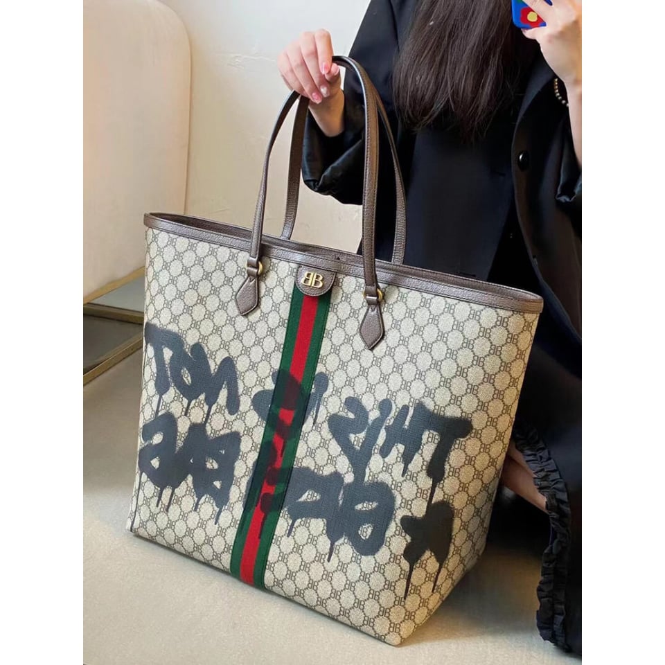 Balenciaga x Gucci Hacker Graffiti Large Tote Bag view 5