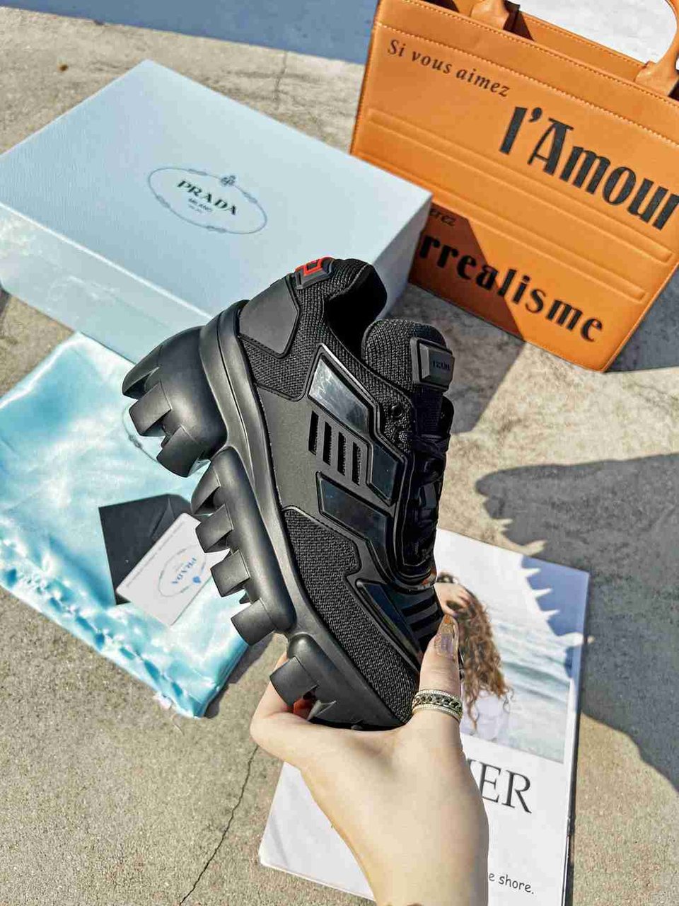 Prada Cloudbust Thunder Sneakers Black 1E819L3Kr2F0002F050 view 3