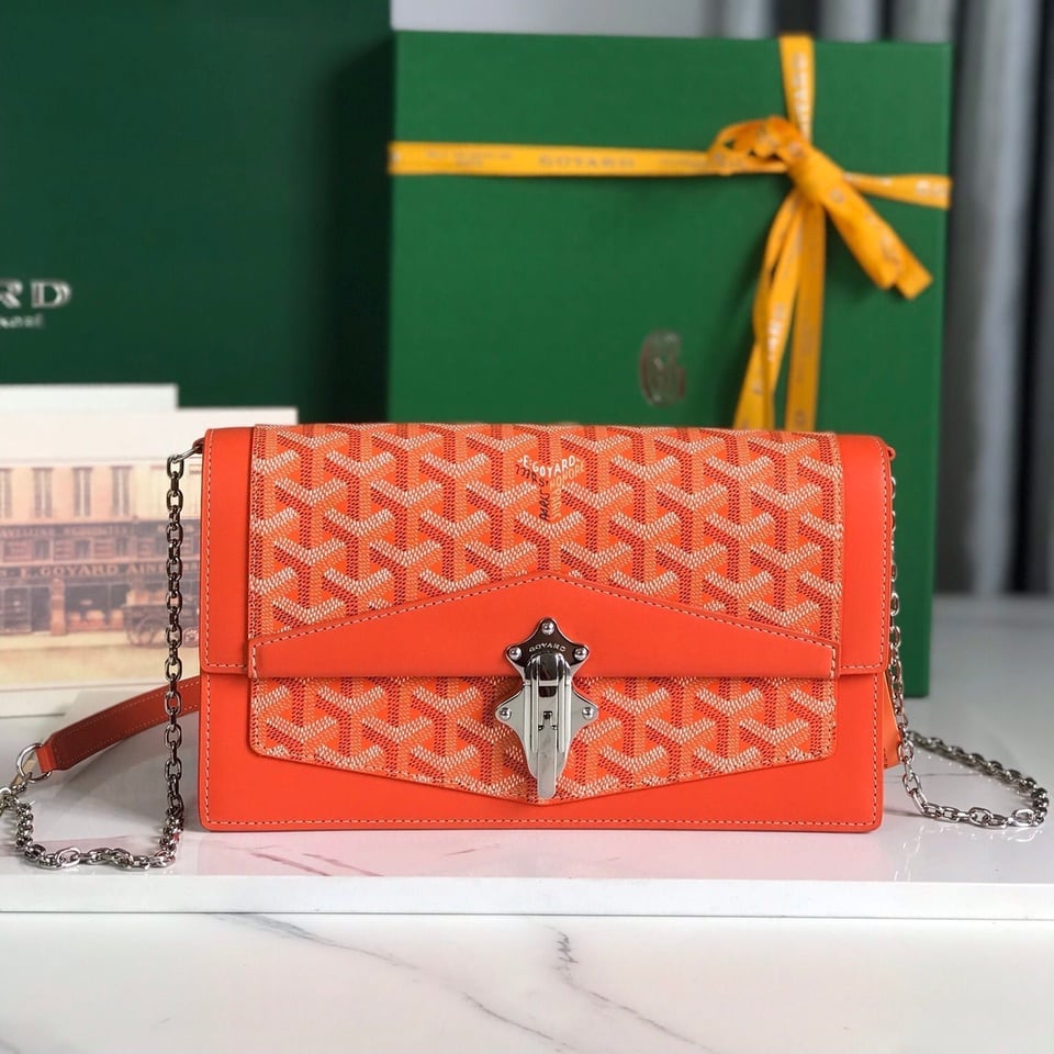 Goyard Duchesse Marie-Caroline Bag 25cm Orange Goyardine Canvas And Smooth Calfskin view 2