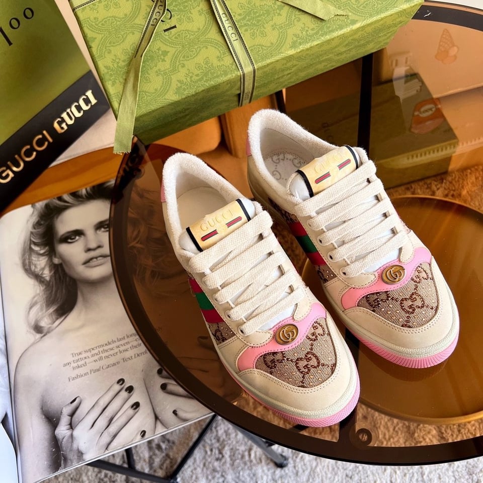 Gucci Women’S Screener Sneaker With Crystals Pink ?677423 9Sfr0 2587 view 6