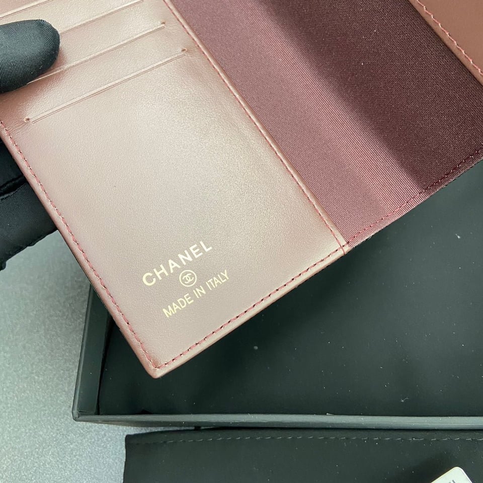Chanel Passport 10Cm Black Cavair Gold Hardware view 5