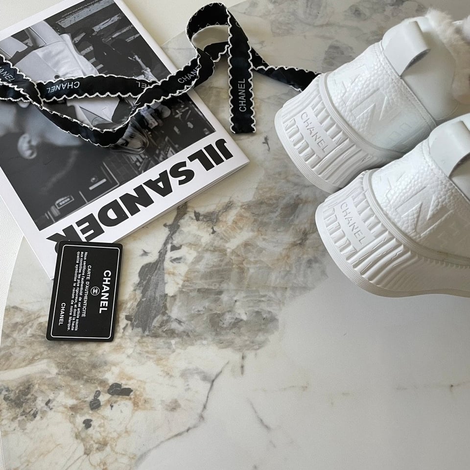 Chanel Winter Fur Sneakers White view 5