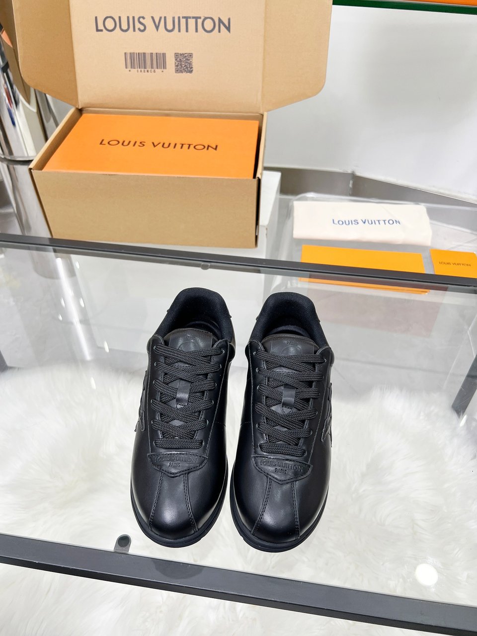 Louis Vuitton LV Trainer Triple Black Sneakers – Women’s Shoes view 3