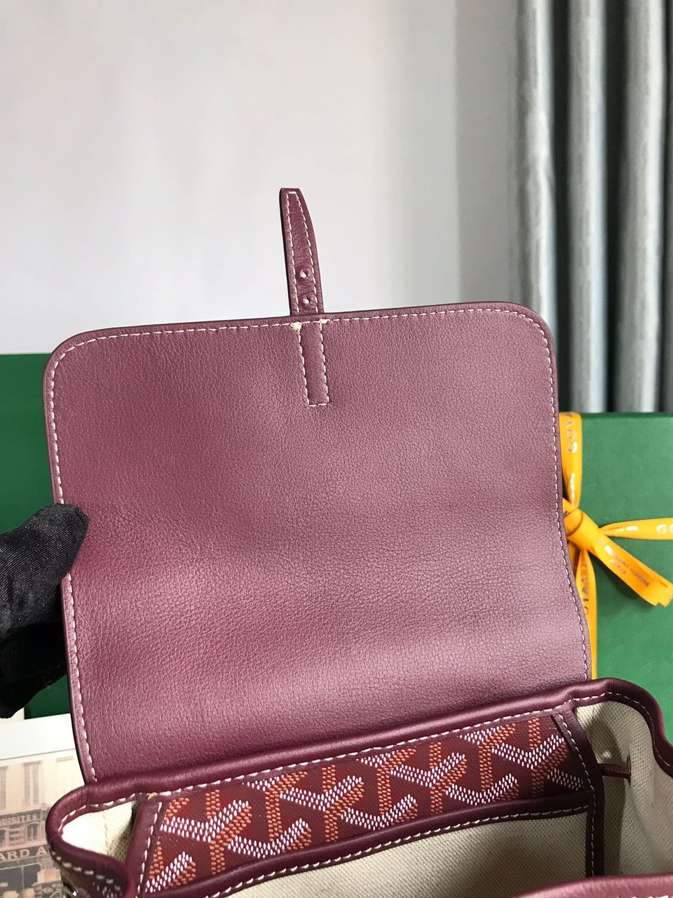 Goyard Alpin Mini Backpack 21 Cm Wine Red Lambskin And Goyardine Canvas view 4