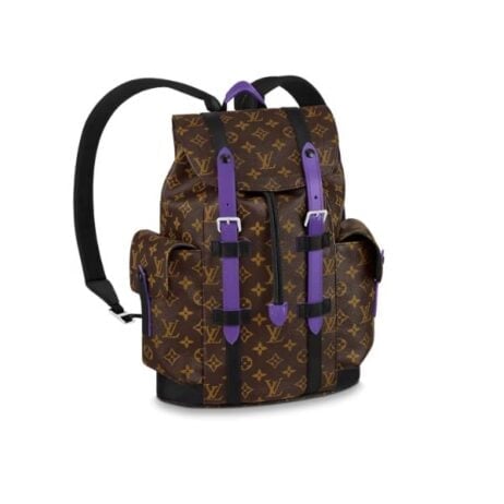 Louis Vuitton Christopher Backpack Monogram Macassar Canvas Brown And Purple 45Cm M46247 view 2