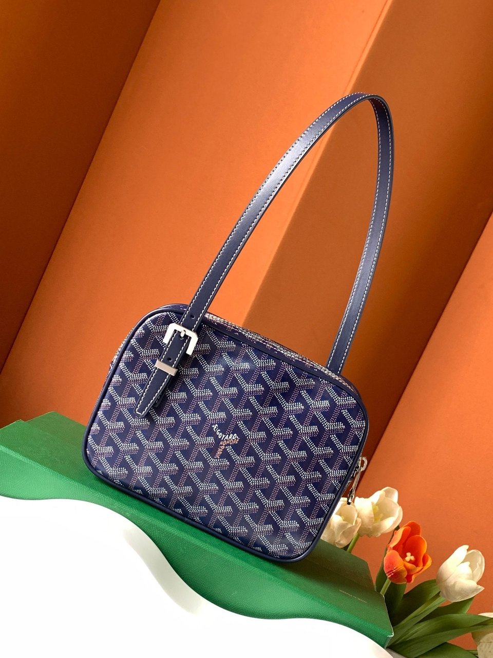 Goyard Yona Bag Coated MM 21Cm Navy Blue Canvas view 3