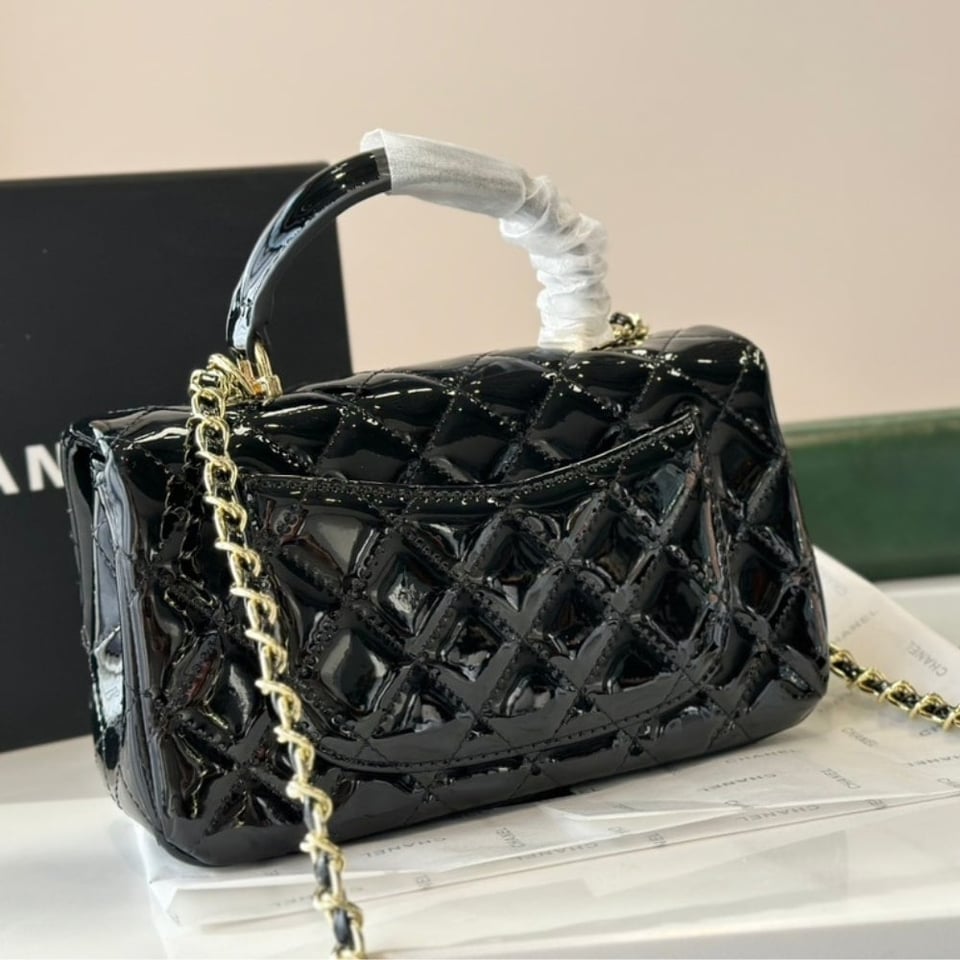 Chanel Mini Classic Handbag With Top Handle Black 20Cm/7.8in As2431 B18237 94305 view 7