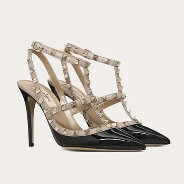 Valentino Patent Rockstud Caged Pump 100Mm Black Zw2S0393Vnwn91 view 2