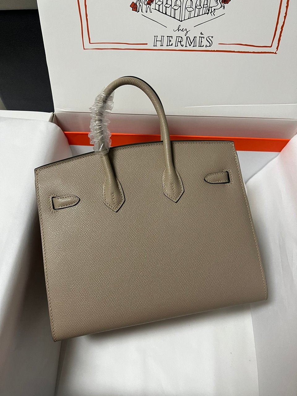Hermes Birkin Sellier Etoupe Grey Epsom Leather Gold Hardware view 3