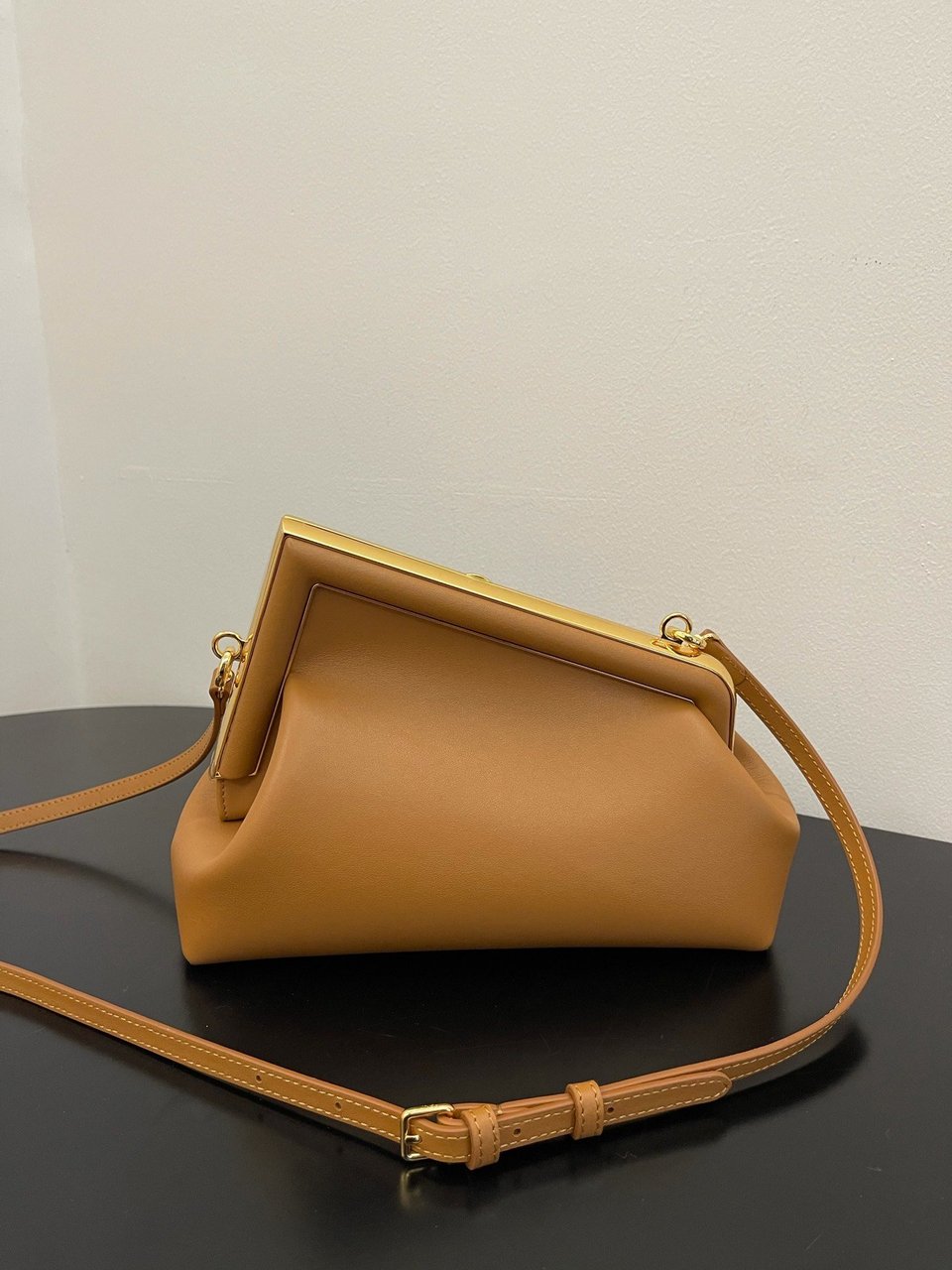 Fendi First Small Nappa Leather Bag Brown 26cm view 4
