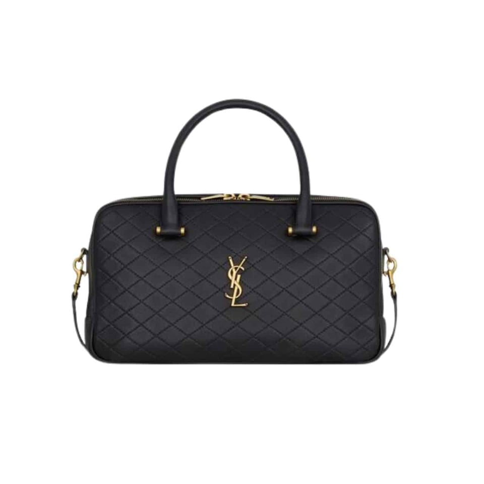 Saint Laurent Lyia Duffle In Quilted Black 31Cm