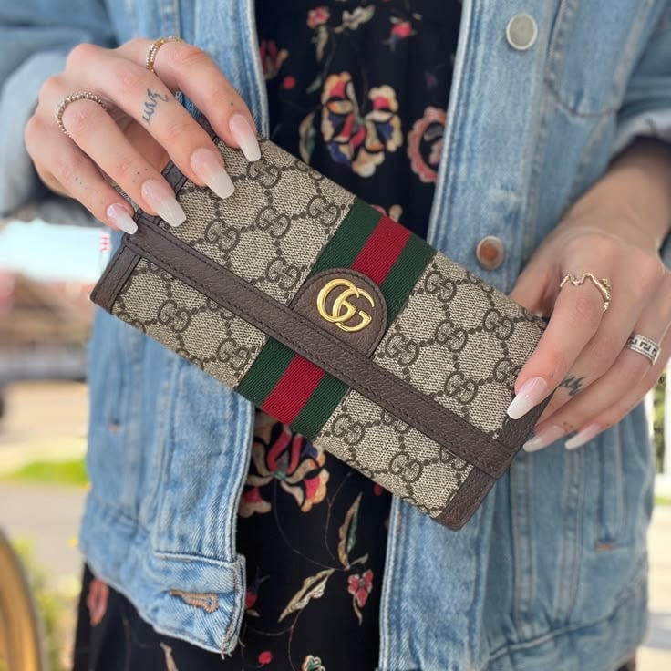 Gucci Ophidia Continental Wallet 19cm/7.5in Beige And Dark Brown 838485 view 2