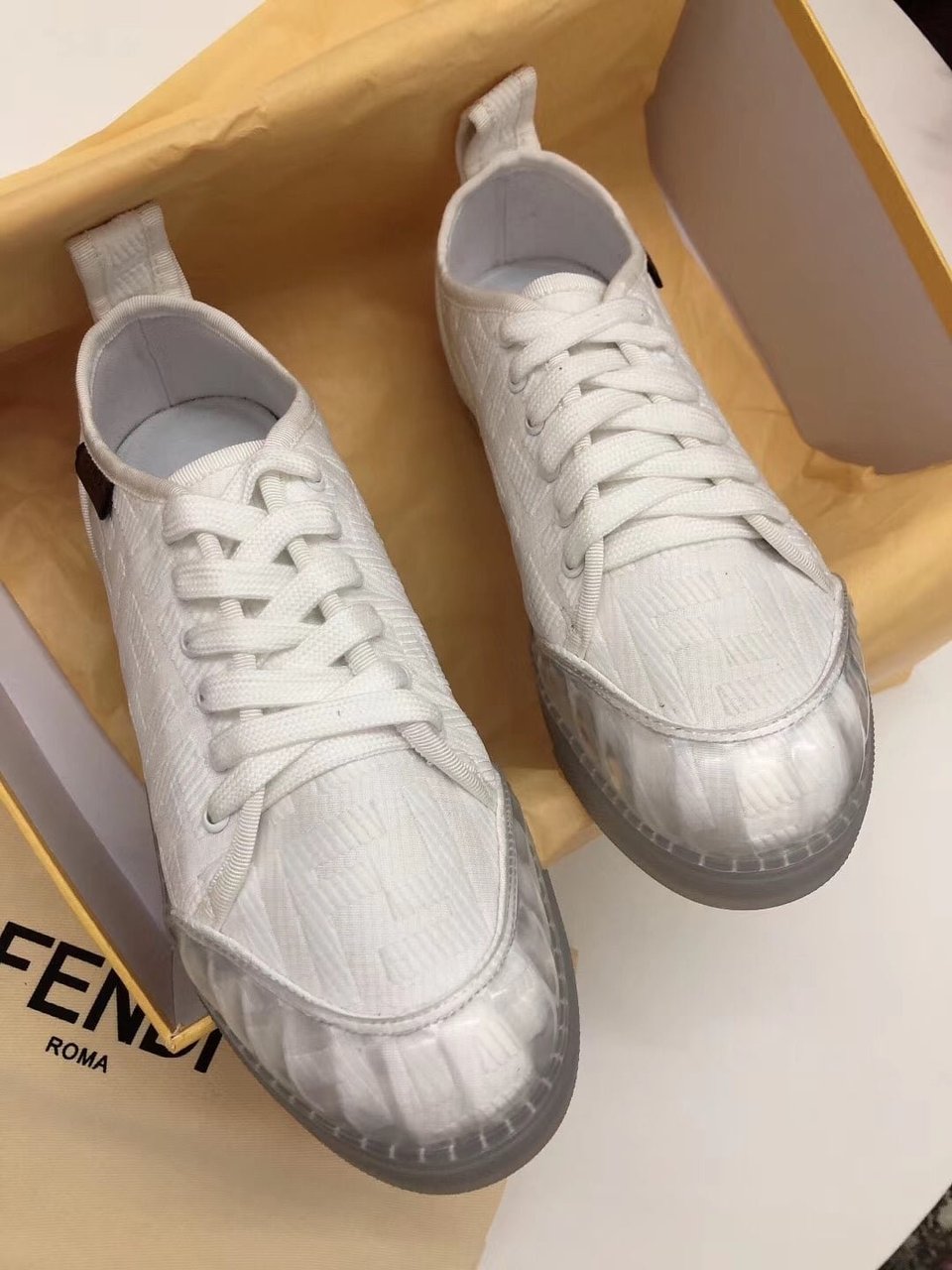 Fendi Corda Low Top Sneaker Tess Canvas White 8E7083Abn4F0Qa0 view 8