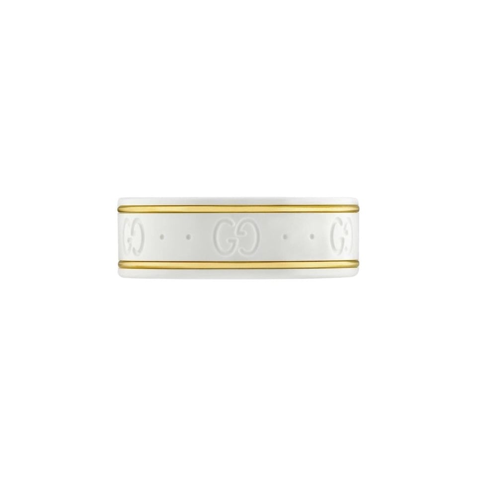 Gucci Icon Ring With Yellow Gold Interlocking G White view 2