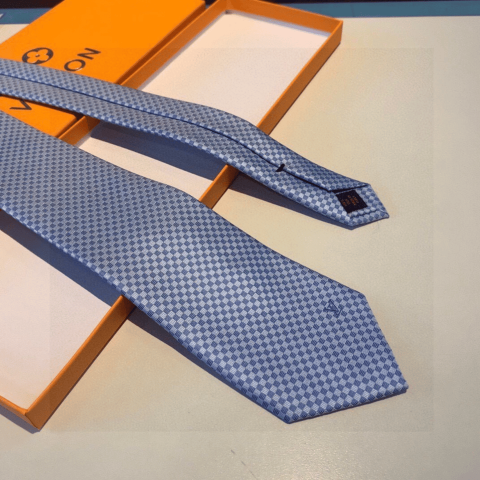Louis Vuitton Blue Geometric Woven Canvas Tie For Men view 8